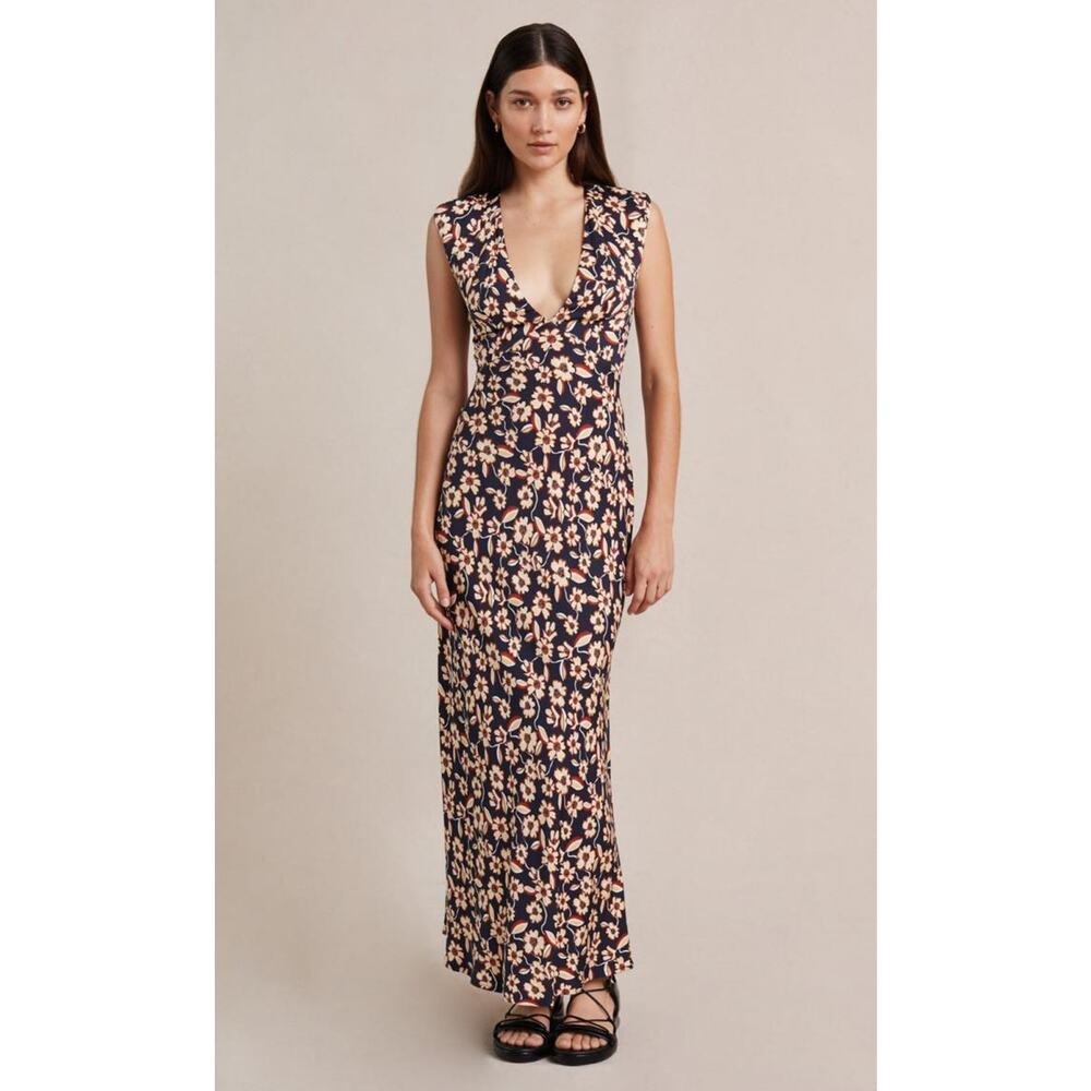 Bec + Bridge Modern Romance Cap Dress - 6 - Navy Red Print